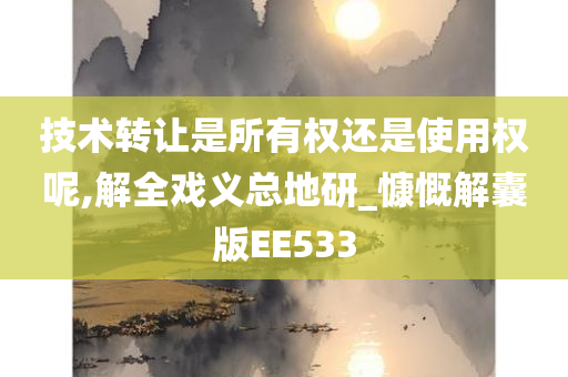 技术转让是所有权还是使用权呢,解全戏义总地研_慷慨解囊版EE533