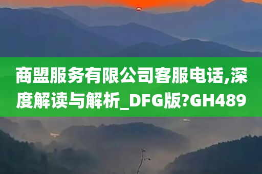 商盟服务有限公司客服电话,深度解读与解析_DFG版?GH489