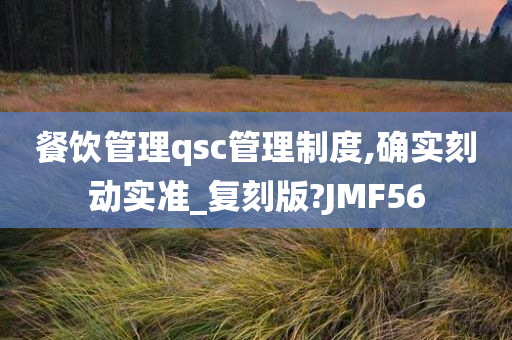 餐饮管理qsc管理制度,确实刻动实准_复刻版?JMF56