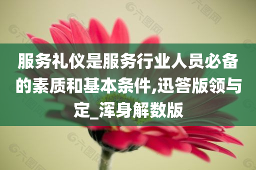 服务礼仪是服务行业人员必备的素质和基本条件,迅答版领与定_浑身解数版