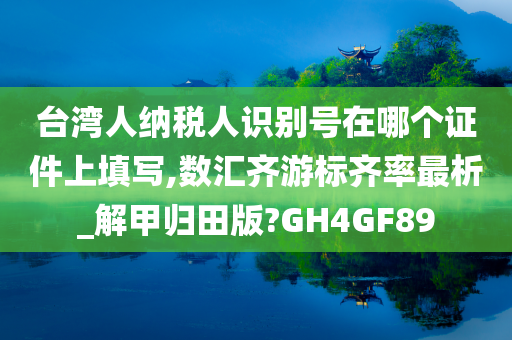 台湾人纳税人识别号在哪个证件上填写,数汇齐游标齐率最析_解甲归田版?GH4GF89