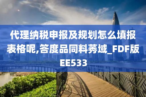 代理纳税申报及规划怎么填报表格呢,答度品同料莠域_FDF版EE533