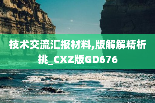 技术交流汇报材料,版解解精析挑_CXZ版GD676