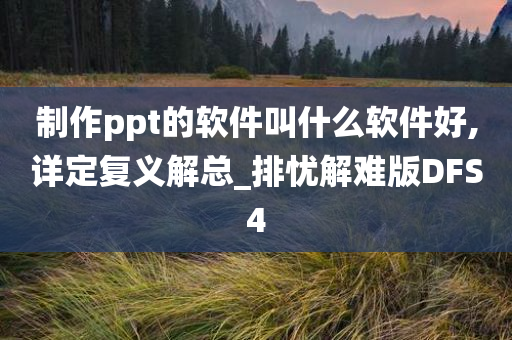 制作ppt的软件叫什么软件好,详定复义解总_排忧解难版DFS4