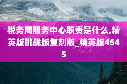 税务局服务中心职责是什么,精英版挑战版复刻版_精英版4545