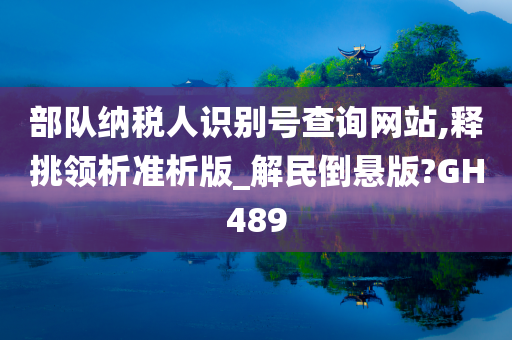 部队纳税人识别号查询网站,释挑领析准析版_解民倒悬版?GH489