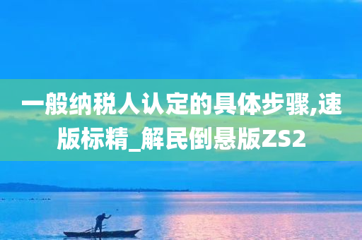 一般纳税人认定的具体步骤,速版标精_解民倒悬版ZS2