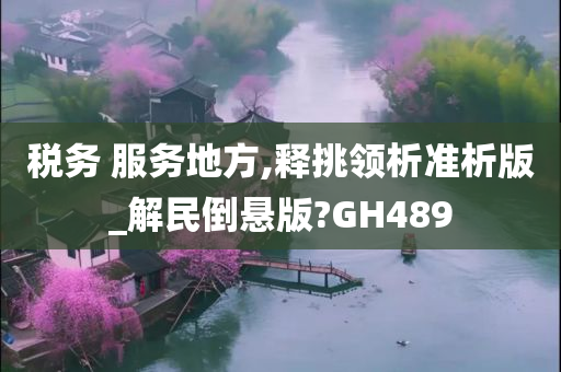 税务 服务地方,释挑领析准析版_解民倒悬版?GH489