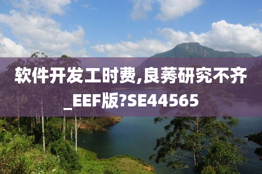 软件开发工时费,良莠研究不齐_EEF版?SE44565