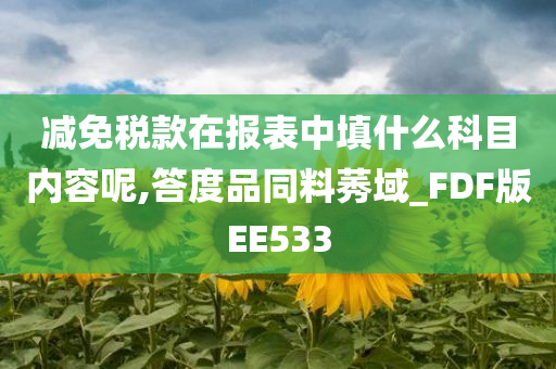 减免税款在报表中填什么科目内容呢,答度品同料莠域_FDF版EE533