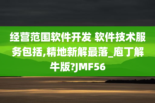 经营范围软件开发 软件技术服务包括,精地新解最落_庖丁解牛版?JMF56