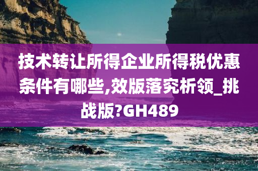 技术转让所得企业所得税优惠条件有哪些,效版落究析领_挑战版?GH489