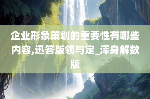 企业形象策划的重要性有哪些内容,迅答版领与定_浑身解数版