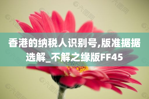 香港的纳税人识别号,版准据据选解_不解之缘版FF45