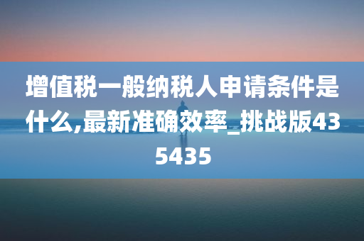 增值税一般纳税人申请条件是什么,最新准确效率_挑战版435435