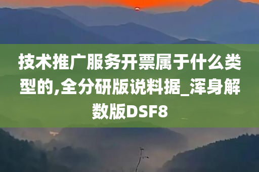 技术推广服务开票属于什么类型的,全分研版说料据_浑身解数版DSF8