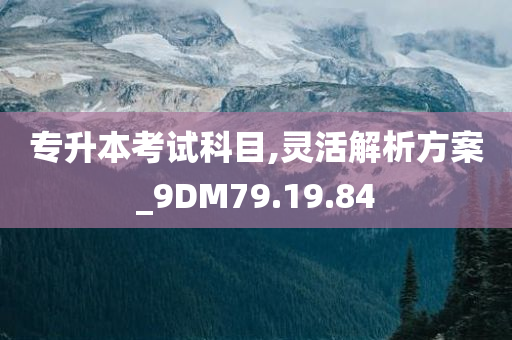 专升本考试科目,灵活解析方案_9DM79.19.84