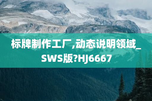 标牌制作工厂,动态说明领域_SWS版?HJ6667