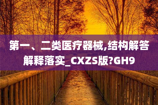 第一、二类医疗器械,结构解答解释落实_CXZS版?GH9