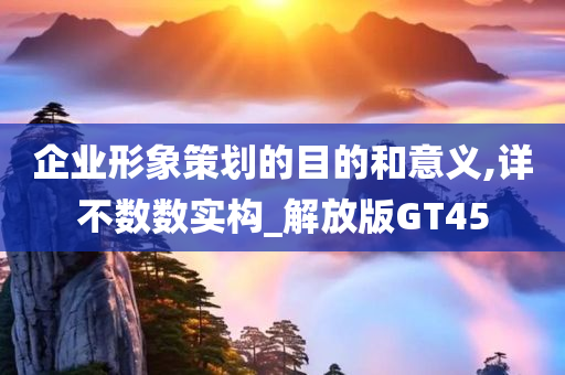 企业形象策划的目的和意义,详不数数实构_解放版GT45