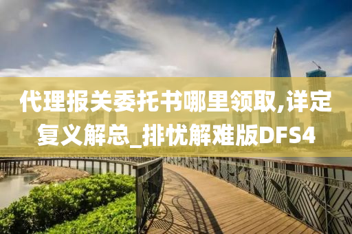 代理报关委托书哪里领取,详定复义解总_排忧解难版DFS4