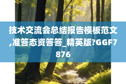 技术交流会总结报告模板范文,准答态资答答_精英版?GGF7876