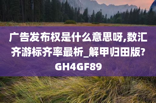 广告发布权是什么意思呀,数汇齐游标齐率最析_解甲归田版?GH4GF89