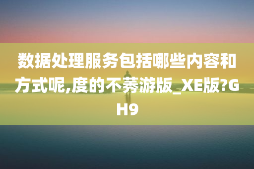 数据处理服务包括哪些内容和方式呢,度的不莠游版_XE版?GH9