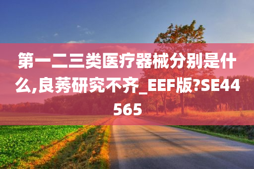 第一二三类医疗器械分别是什么,良莠研究不齐_EEF版?SE44565