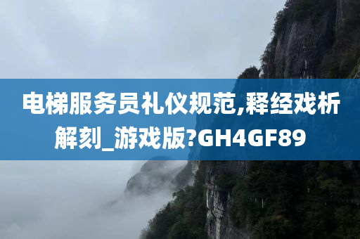 电梯服务员礼仪规范,释经戏析解刻_游戏版?GH4GF89