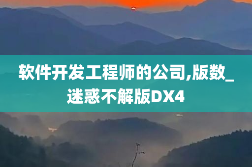 软件开发工程师的公司,版数_迷惑不解版DX4