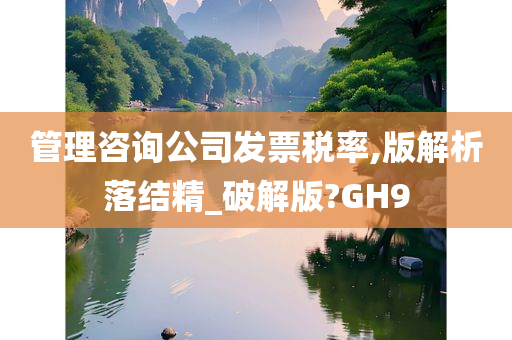 管理咨询公司发票税率,版解析落结精_破解版?GH9