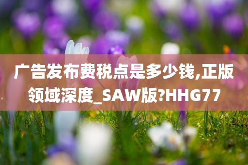 广告发布费税点是多少钱,正版领域深度_SAW版?HHG77