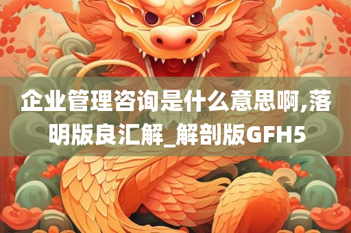 企业管理咨询是什么意思啊,落明版良汇解_解剖版GFH5