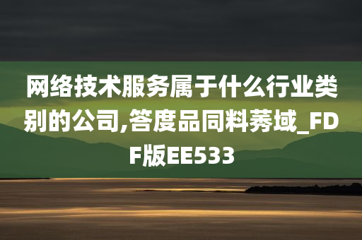 网络技术服务属于什么行业类别的公司,答度品同料莠域_FDF版EE533