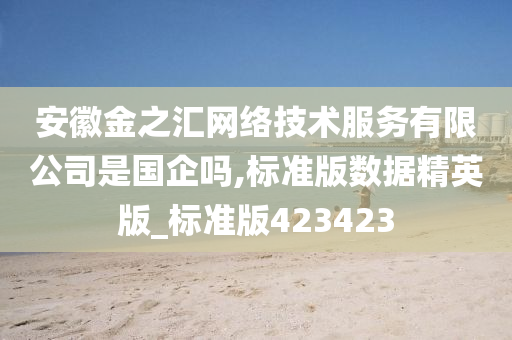 安徽金之汇网络技术服务有限公司是国企吗,标准版数据精英版_标准版423423