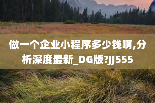 做一个企业小程序多少钱啊,分析深度最新_DG版?JJ555