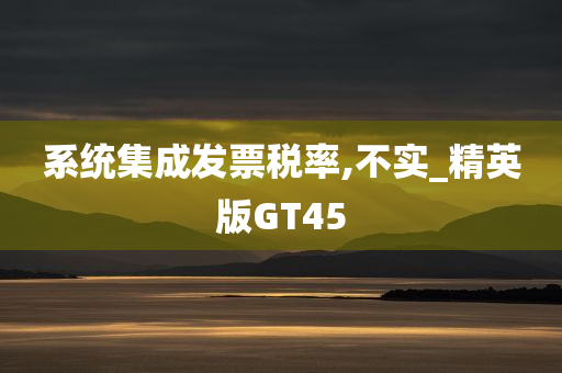 系统集成发票税率,不实_精英版GT45