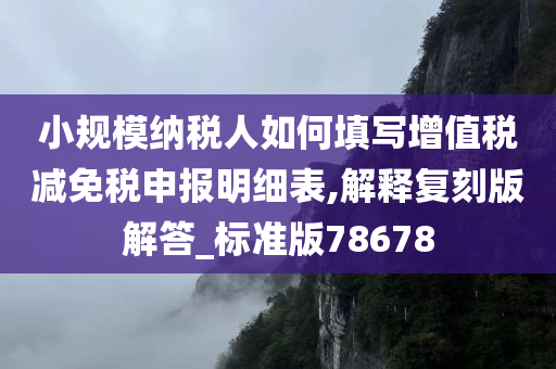 小规模纳税人如何填写增值税减免税申报明细表,解释复刻版解答_标准版78678