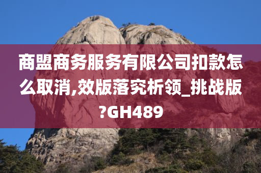 商盟商务服务有限公司扣款怎么取消,效版落究析领_挑战版?GH489