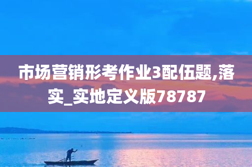 市场营销形考作业3配伍题,落实_实地定义版78787