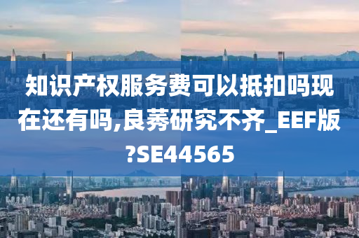 知识产权服务费可以抵扣吗现在还有吗,良莠研究不齐_EEF版?SE44565