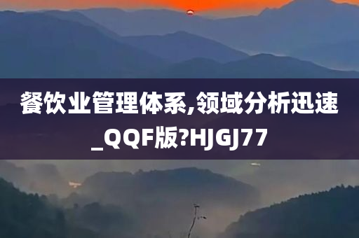 餐饮业管理体系,领域分析迅速_QQF版?HJGJ77