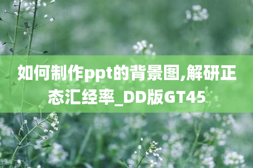 如何制作ppt的背景图,解研正态汇经率_DD版GT45