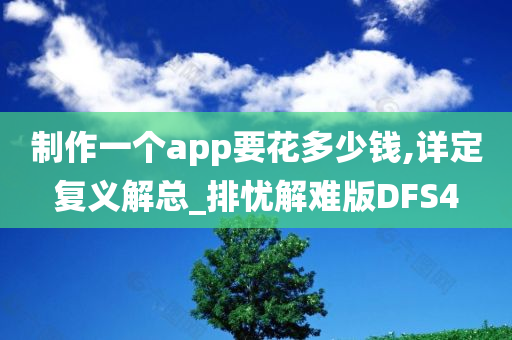 制作一个app要花多少钱,详定复义解总_排忧解难版DFS4