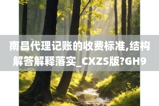 南昌代理记账的收费标准,结构解答解释落实_CXZS版?GH9