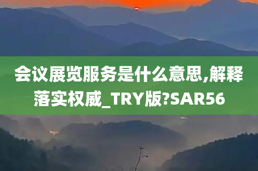 会议展览服务是什么意思,解释落实权威_TRY版?SAR56