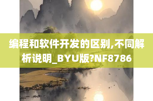 编程和软件开发的区别,不同解析说明_BYU版?NF8786