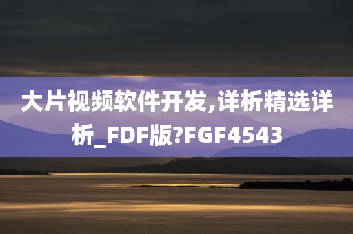 大片视频软件开发,详析精选详析_FDF版?FGF4543