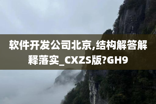 软件开发公司北京,结构解答解释落实_CXZS版?GH9